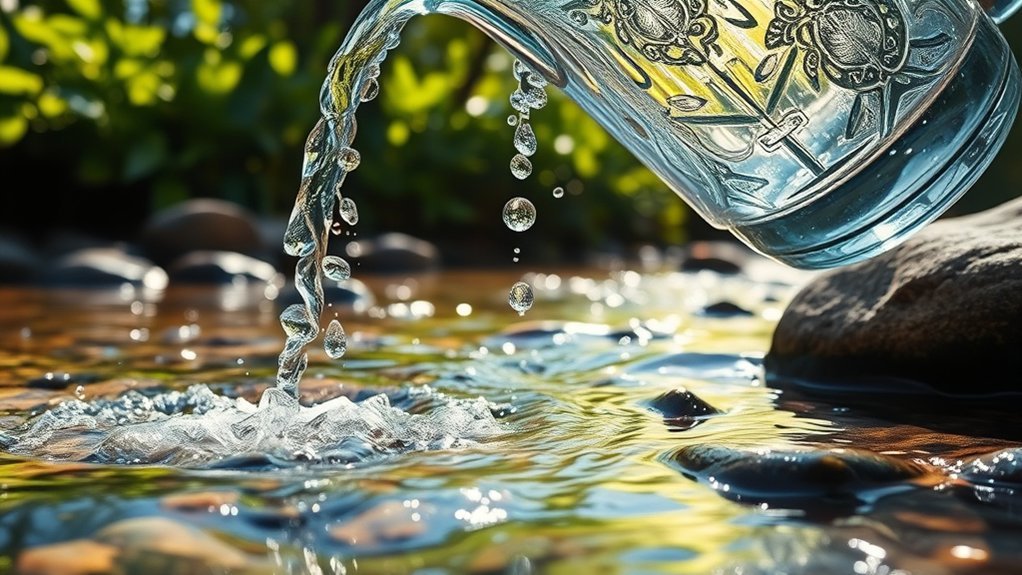 water spills symbolize emotional release